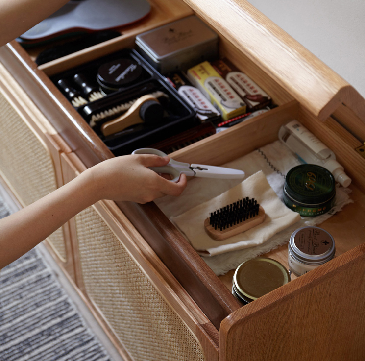 幅90 シューズラック チェア ラタン モダン ヴィンテージ キャビネット