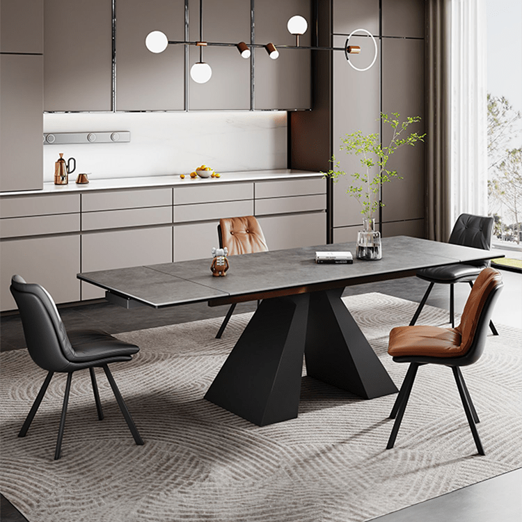 伸長式ダイニングテーブル セラミック天板 4人掛け 6人掛け 大理石柄