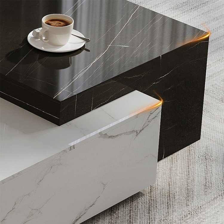 セラミック センターテーブル セラミックテーブル 伸縮可能 大理石調