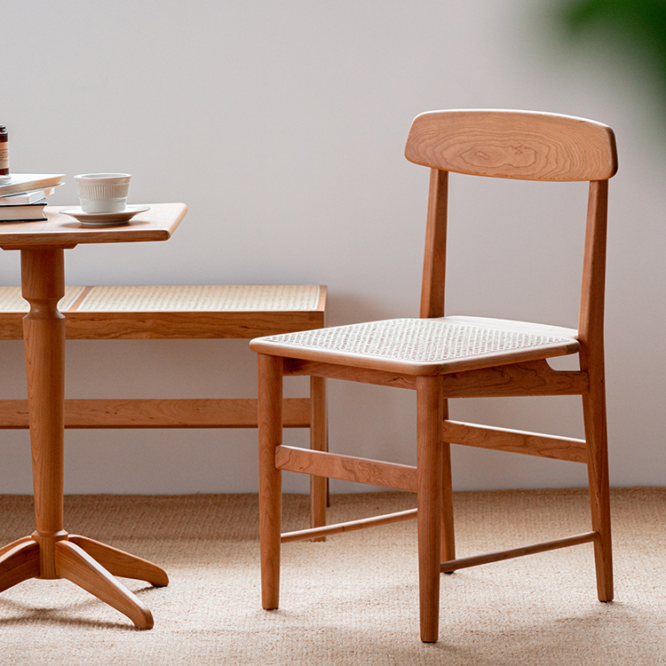 ダイニングチェア 木製 ラタン椅子 おしゃれ 北欧