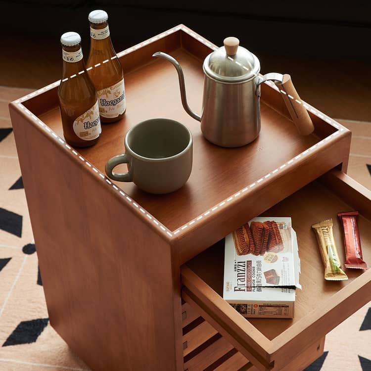 キャビネット デスクワゴン キャスター付 7段 チェスト ブラウン