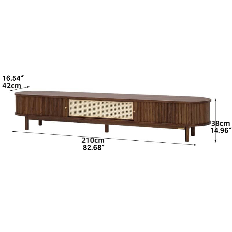 テレビ台 おしゃれ ローボード 北欧 ラタン調 幅210cm 脚付き