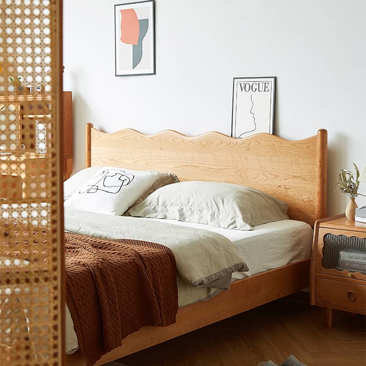 ベッドフレーム 天然木フレーム シングル セミダブル ダブル 北欧風
