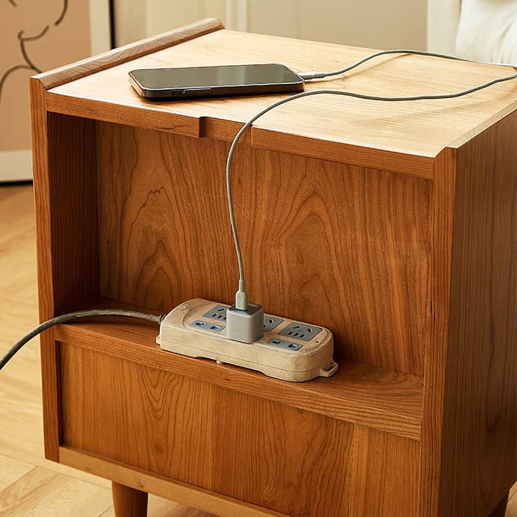 幅45 ナイトテーブル 無垢材 サイドテーブル 引き出し付き おしゃれ