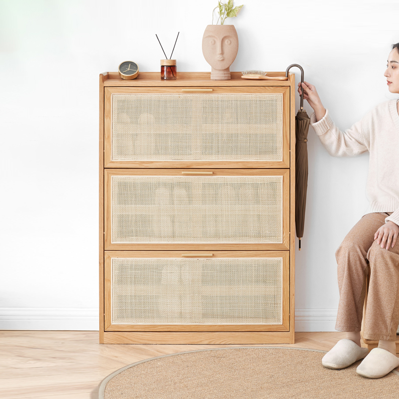 1個 家具・インテリア ラタンラック ラタンシューズラック ラタン 靴箱