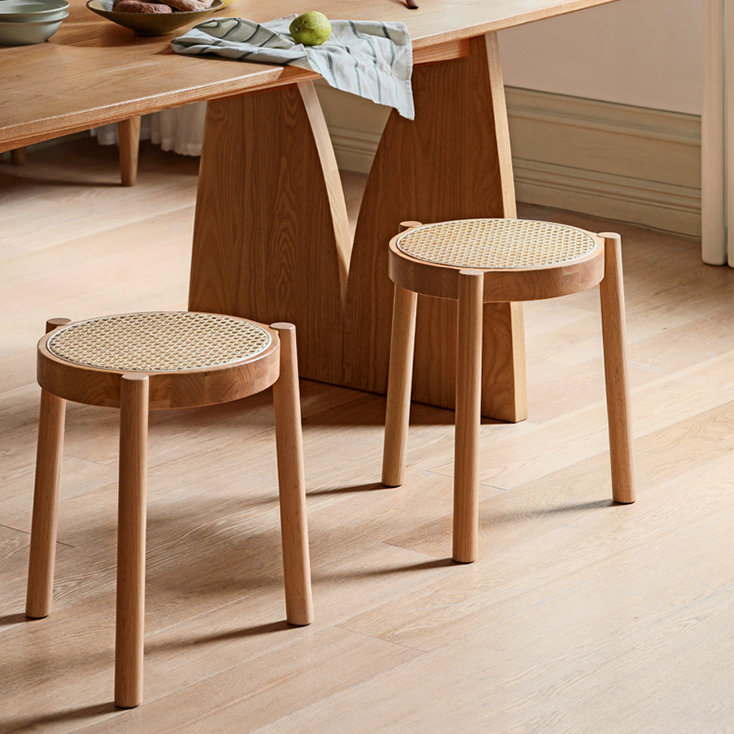 スツール 無垢材 ラタン おしゃれ 椅子