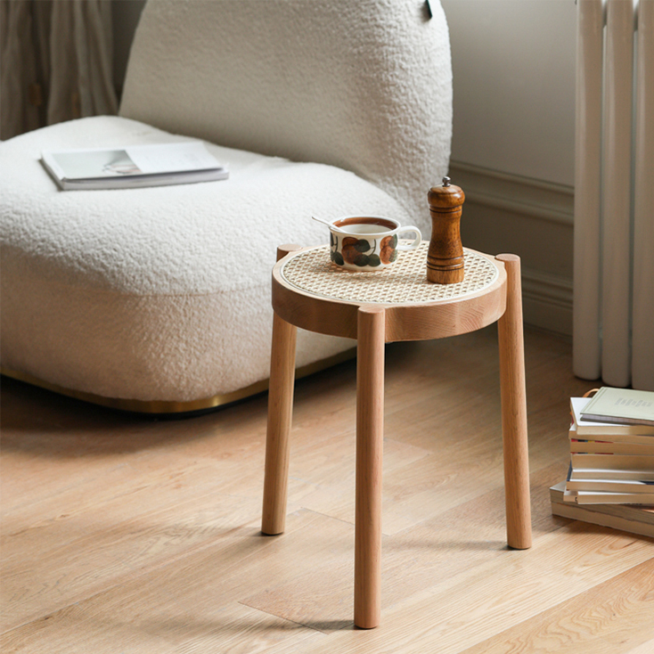 スツール 無垢材 ラタン おしゃれ 椅子