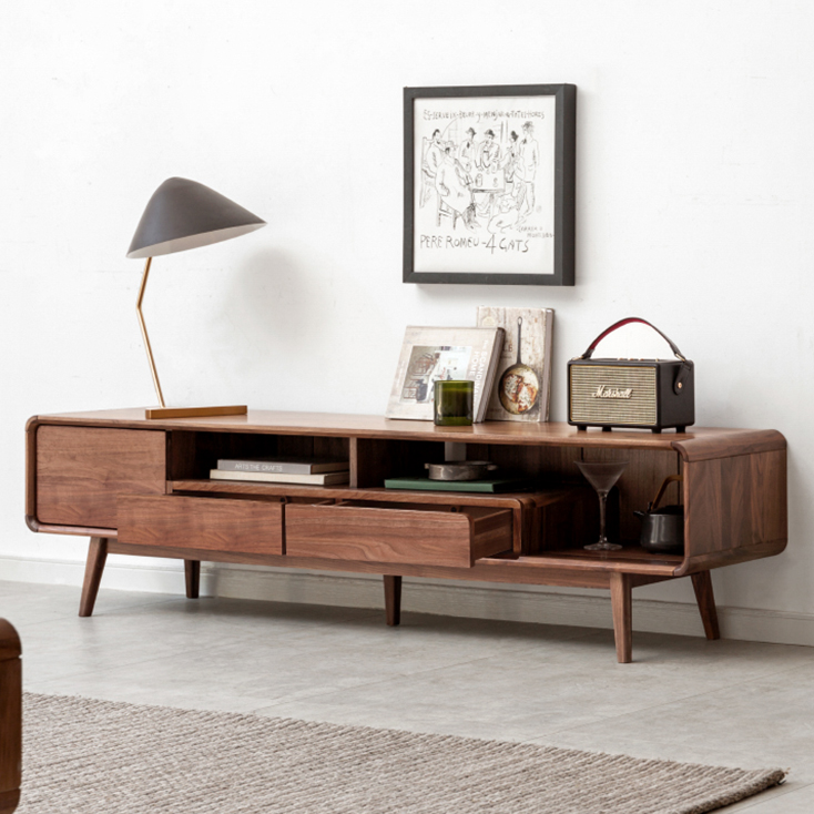 紫檀 唐木家具 無垢材 センターテーブル 引き出し ローボード 75063-3-