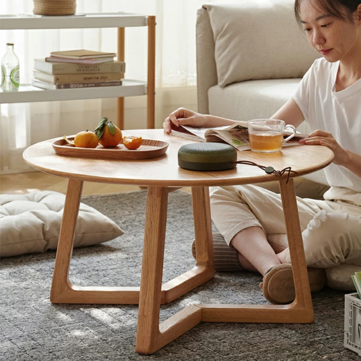 センターテーブル 円形 直径75cm 無垢材 ローテーブル おしゃれ