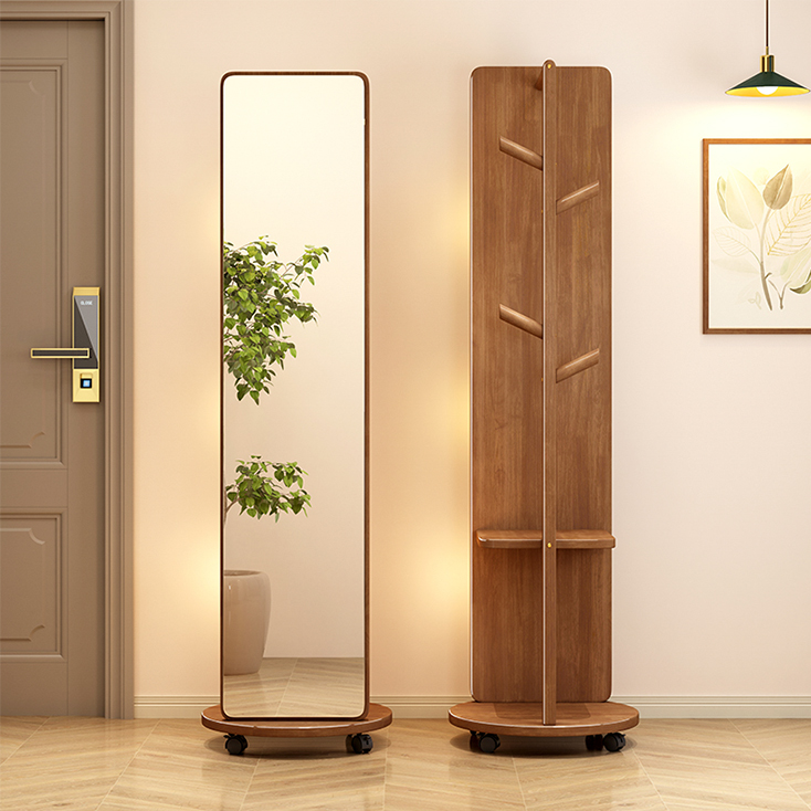 全身鏡 韓国風 レザーミラー 160x80 革製フレーム ブラック 2212