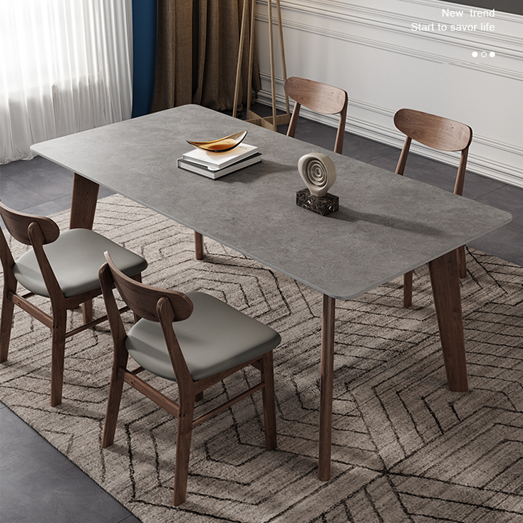 モダン グレー ダイニングテーブル 約120cm x 70cm x 75cm Amazon｜70.8インチ モダンダイニングテーブル グレー焼結石卓上