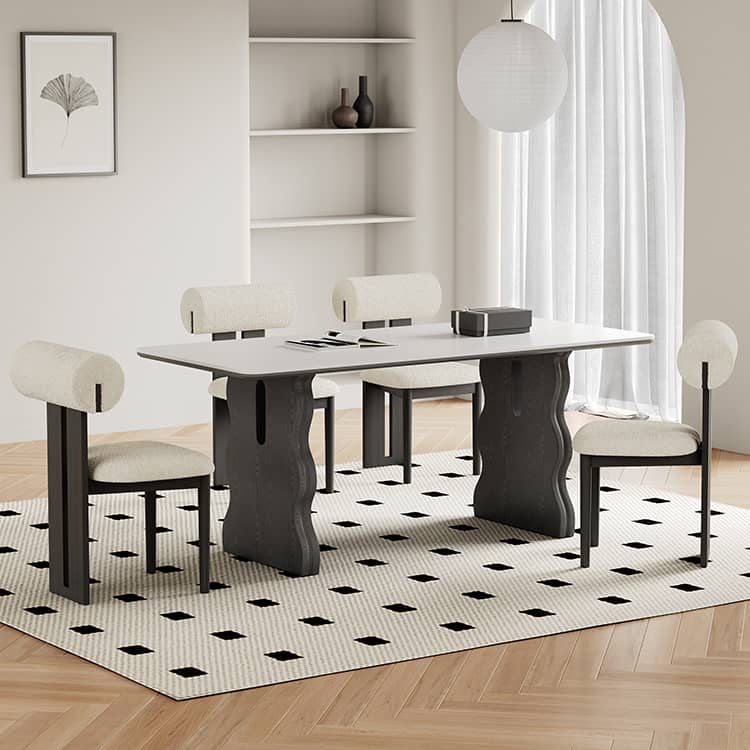 ダイニングテーブル セラミック テーブル ブラック脚 モダン