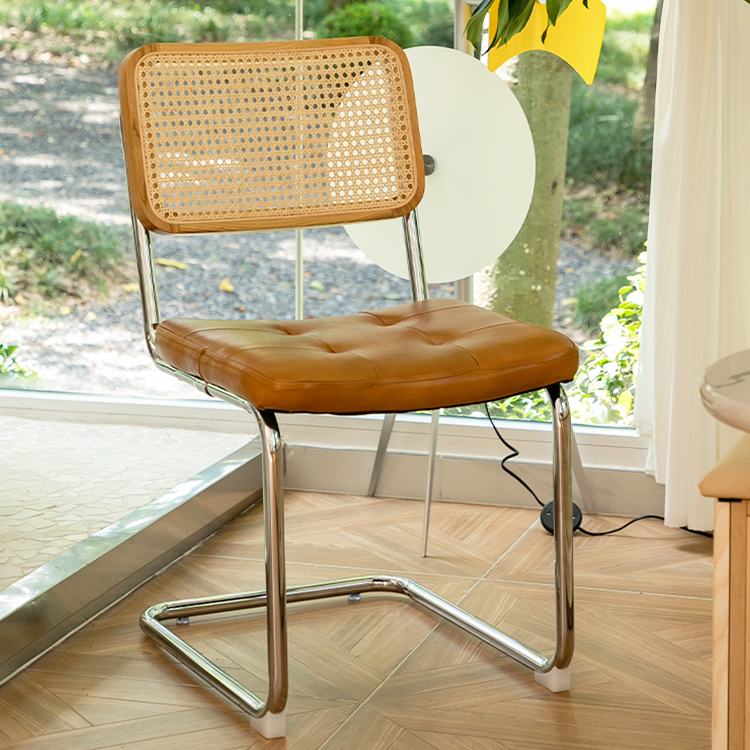 ラタンチェア 合成レザー 韓国風