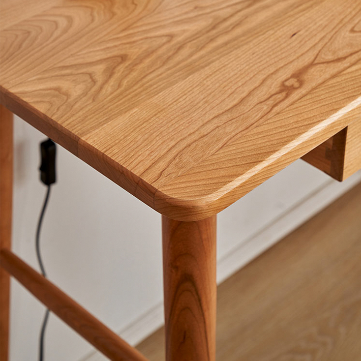 デスク 書斎デスク ワークデスク L字デザイン チェリー材