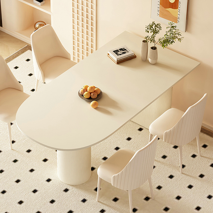 ホワイトセラミック楕円形ダイニングテーブル ダイニングテーブル セラミックテーブル テーブル 食事テーブルmsbl-322