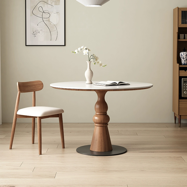 ダイニングテーブル セラミック 丸テーブル 天然木 モダンインテリア