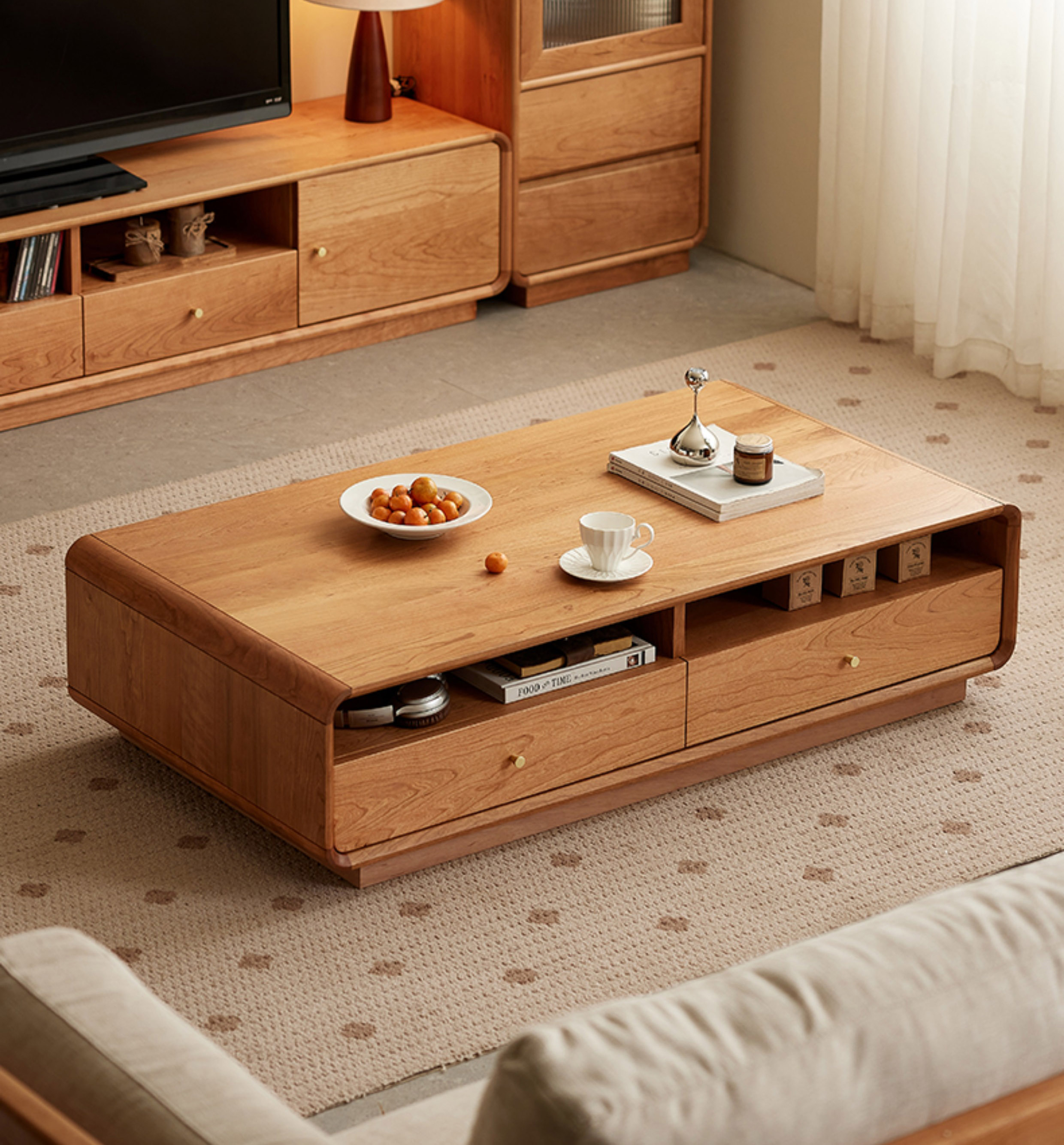 北欧 ローテーブル ちょうどいい高さ 多様な収納スペース 東谷 ローテーブル おしゃれ 幅105cm 棚付き 奥行50cm 高さ40cm