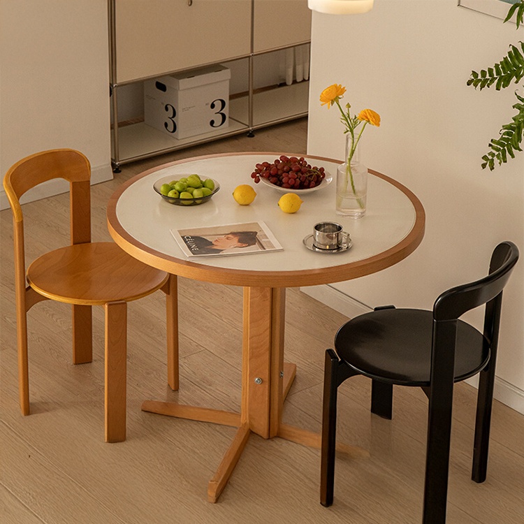 ダイニングテーブル 円形 セラミック天板 カフェ風 テーブル