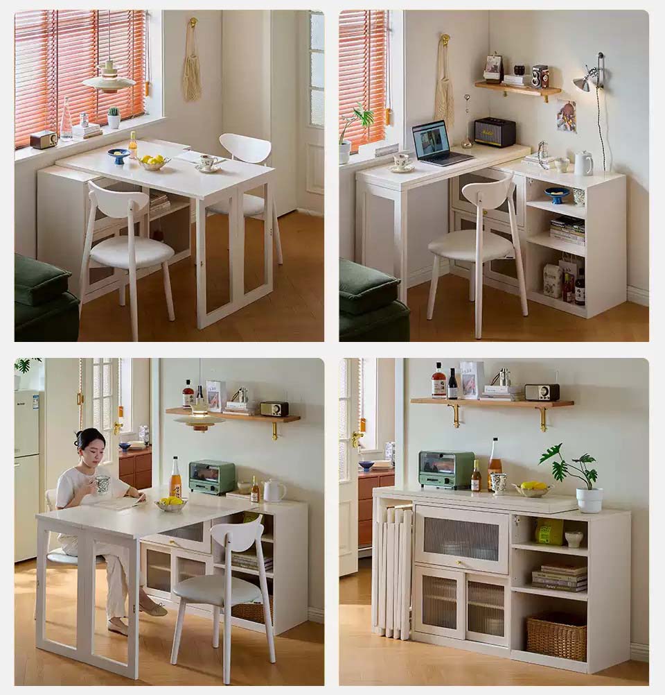 折りたたみテーブル 伸長式テーブル 収納スペース付きの一台 hzzjj-6037